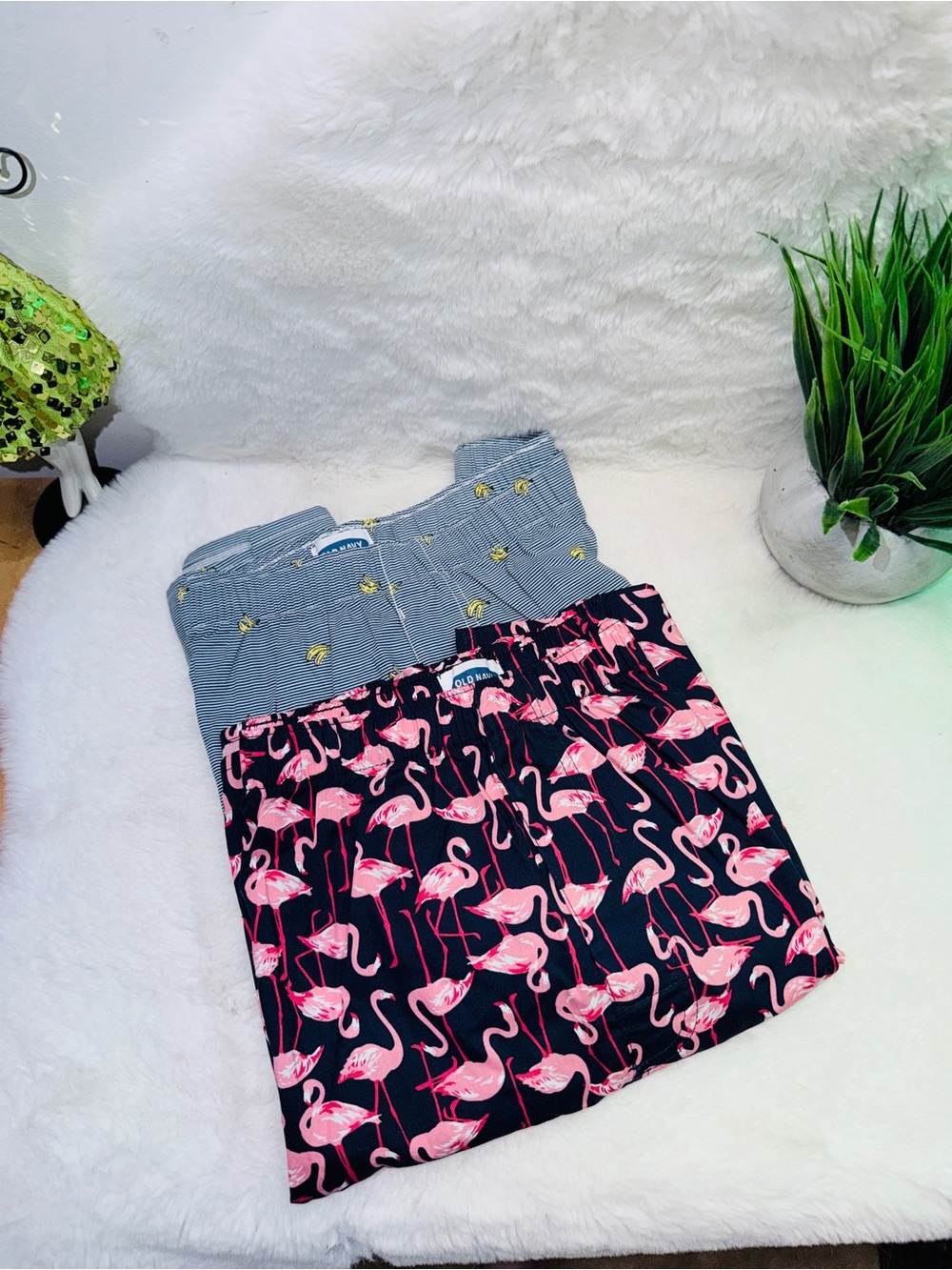 100% Cotton 2 Pack Old Navy Flamingo 🦩 & Banana 🍌 Boxers New Without Packaging